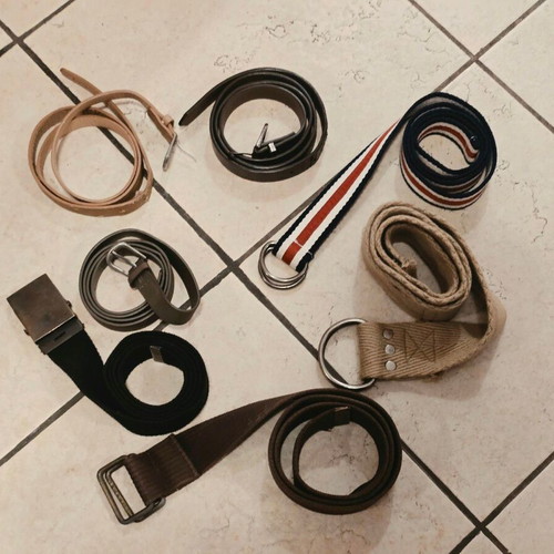 Men's branded belts, set of 7