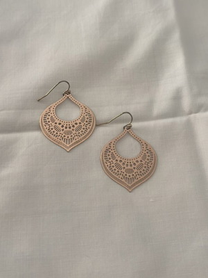 Boho rose gold drop earrings used