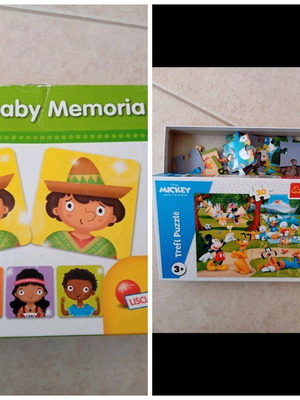 Baby Memo and Mickey Puzzle pack of 2 like new