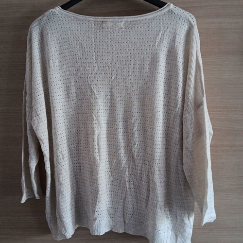 Stradivarius women's blouse like new, white and beige, size L