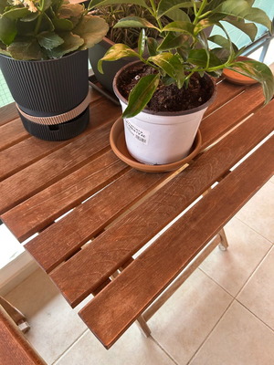 Wooden veranda table used