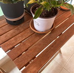 Wooden veranda table used