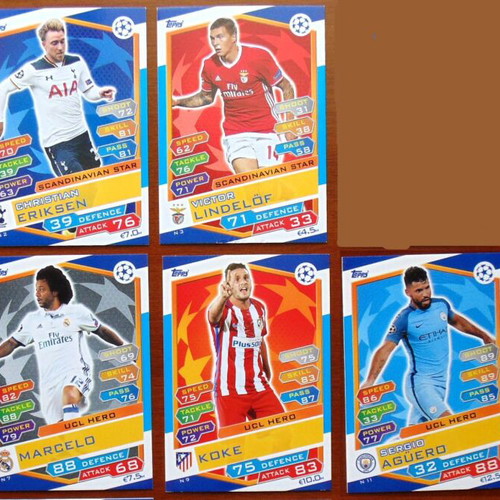 Panini & Topps cards, large collection Champions League, Nations League, Euro