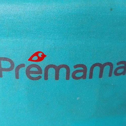Premaman walker used, blue with adjustable seat height and toys