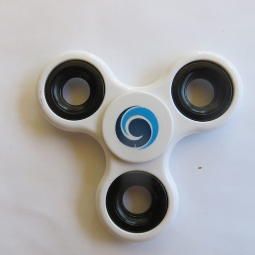 Metal Fidget Spinner used, white - blue