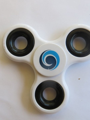 Metal Fidget Spinner used, white - blue