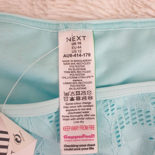 Next Mint Green Lace Padded Wired Plunge Bikini Set new with tags