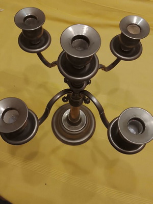 Dining candlestick used, made of zinc