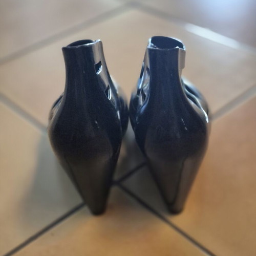 Melissa jelly shoes size 37, used, 10cm heels, black