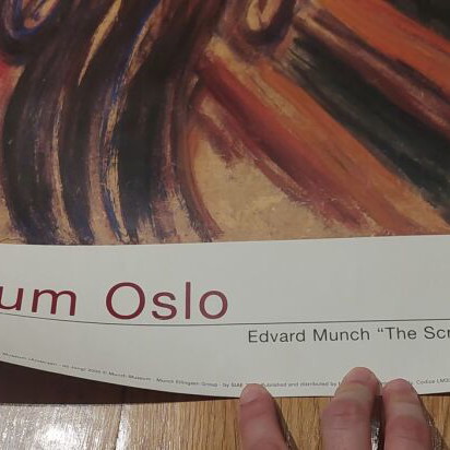 The Scream poster by Edvard Munch used