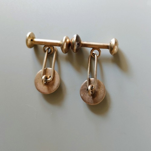Antique Australian Gold Cufflinks used, circa 1900, 9ct yellow gold