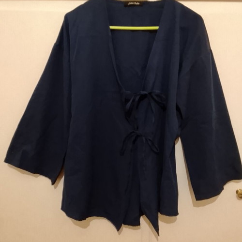 Kimono shirt with ties Miss Pelin like new, blue, size M