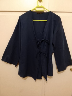 Kimono shirt with ties Miss Pelin like new, blue, size M
