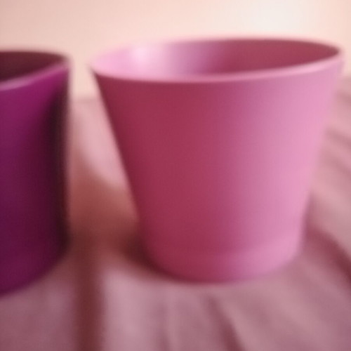 IKEA ceramic flowerpots new, dark purple and light lilac