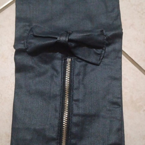 Black leather skinny stretch pants