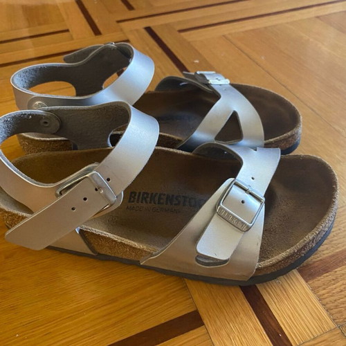 Birkenstock sandals size 36 used, silver