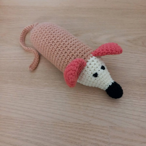 Handmade knitted mouse new, 15 cm