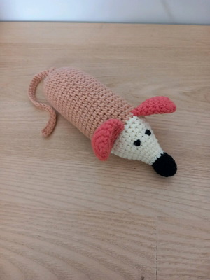 Handmade knitted mouse new, 15 cm