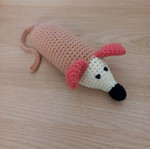 Handmade knitted mouse new, 15 cm