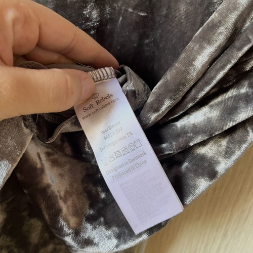 Velvet blouse large gray like new