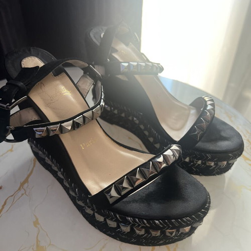 Louboutin sandals used, women's platform black size 37