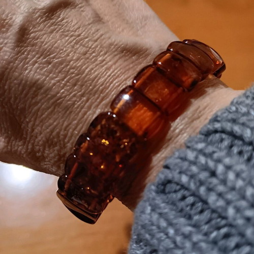 Amber bracelet new in honey, brown, and orange shades