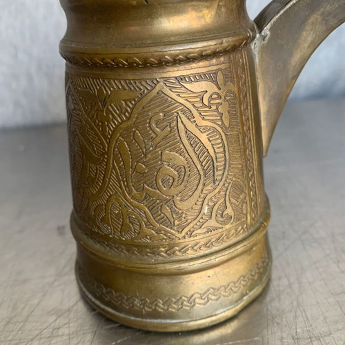 Coffee cezve old used, copper and brass