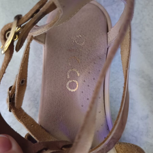 Ricco leather flatform sandals size 36 like new beige gold