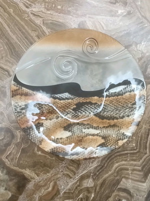 Decorative glass platter like new, 38 cm diameter
