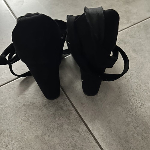 Sandals like new, black platform style, size 38