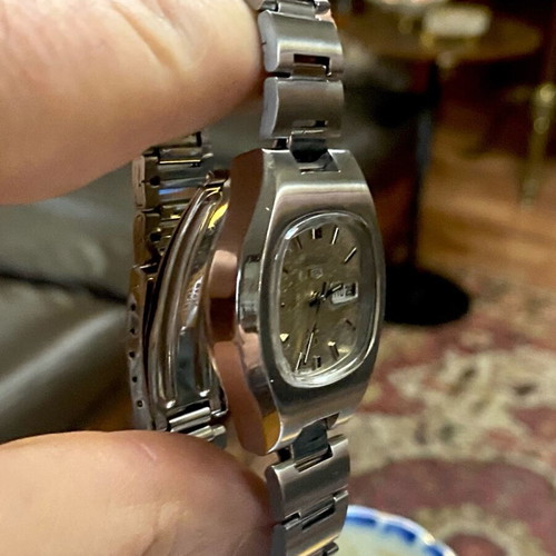 Seiko 5 N7 automatic watch used, beige dial
