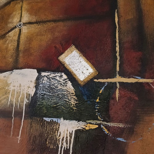 Abstract painting on canvas 100x100 cm like new