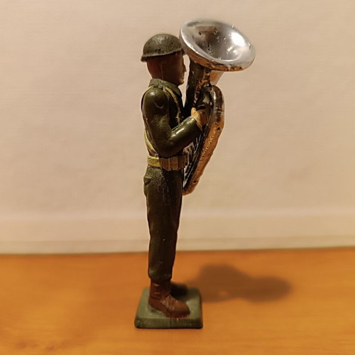 Athina soldier figure infantry musician with tuba like new, 1960s
