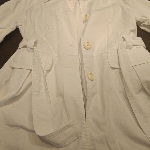 White balloon trench coat like new, 3/4 sleeve, size S