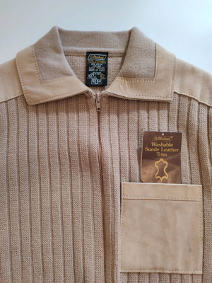 Vintage ζακέτα St. Michael medium μπεζ ακρυλικό με σουέτ λεπτομέρειες σαν καινούργιο