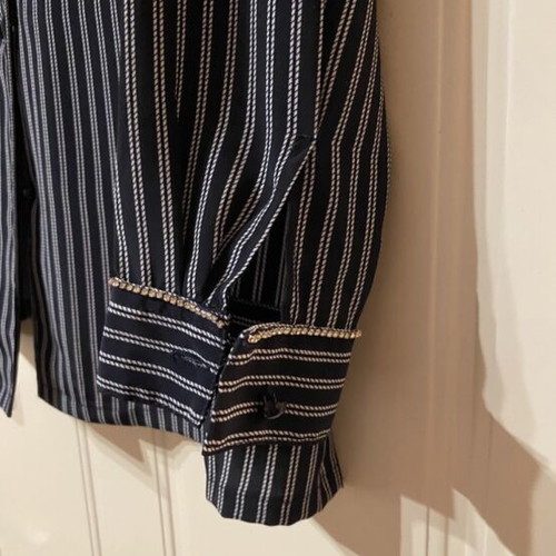 Striped women's shirt size L like new with rhinestone details