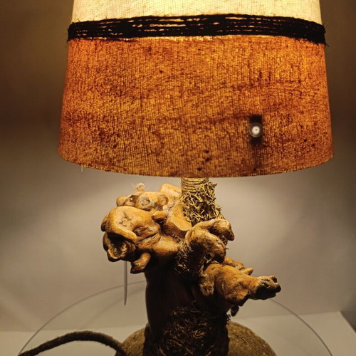 Luxury Tree Root Table Lamp brand new, textile shade