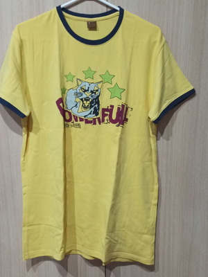 Tshirt κίτρινο XL με στάμπα μπροστά σαν καινούργιο, βαμβακερό ύφασμα