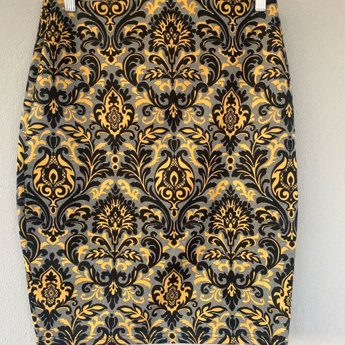 Ticket high-waisted elastic skirt like new, gray and yellow, size L