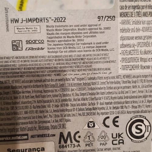 Hot Wheels 2022 Mazda RX7 sealed