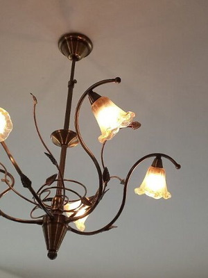 Ceiling lights like new, set of five, bronze color, G9 bulbs