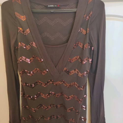 Lynne blouse and long cardigan used, brown