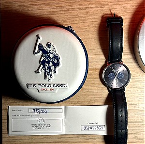 Ρολόι US Polo Assn. με δερμάτινο λουράκι