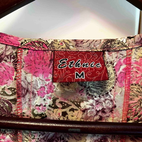 Indian Printed Dress in Pink Tones like new, Medium