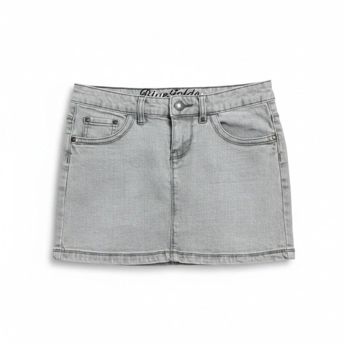 Colours of the World grey denim mini skirt, size 36