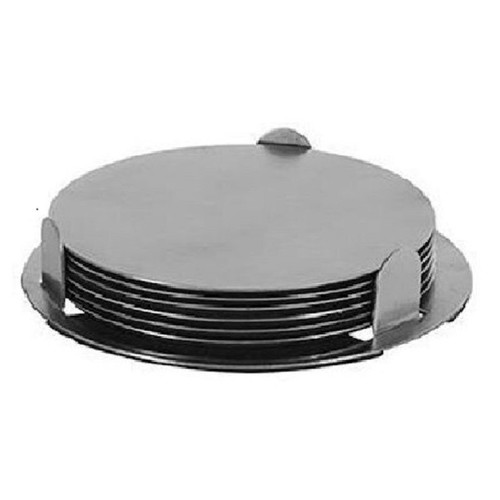Metal round coasters set of 6 8.5cm new