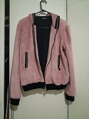 Ζακέτα Enzzo ροζ με μαύρες και χρυσές λεπτομέρειες σαν καινούργια, μέγεθος L