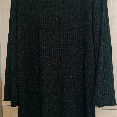 Knitted lurex dress new, black and silver, one size
