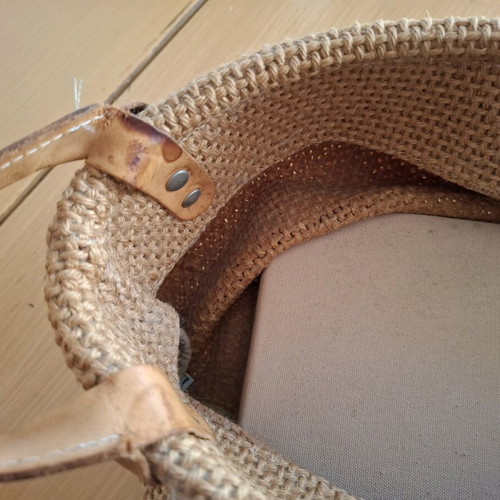 Woven magazine holder with wheels used