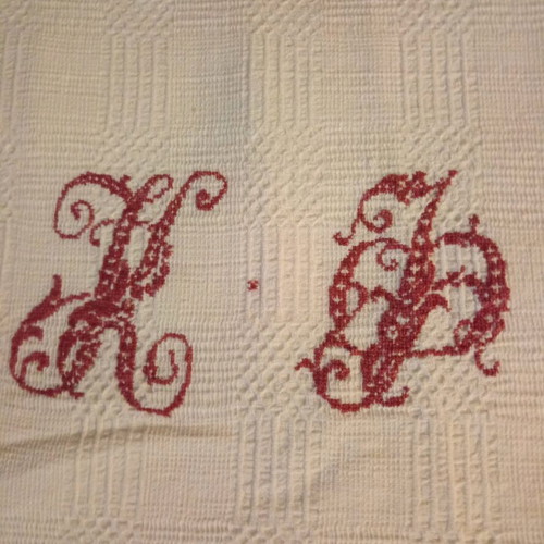 Woven blanket used, antique cotton early 20th century
